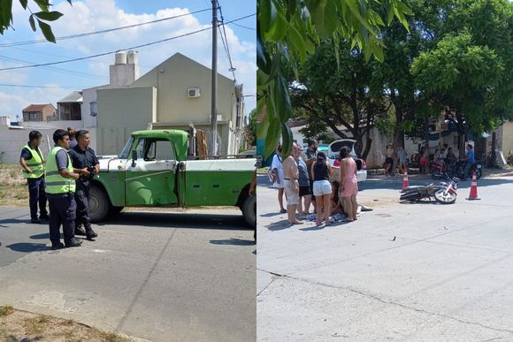 Dos jóvenes trasladados al Hospital tras chocar en moto contra una camioneta