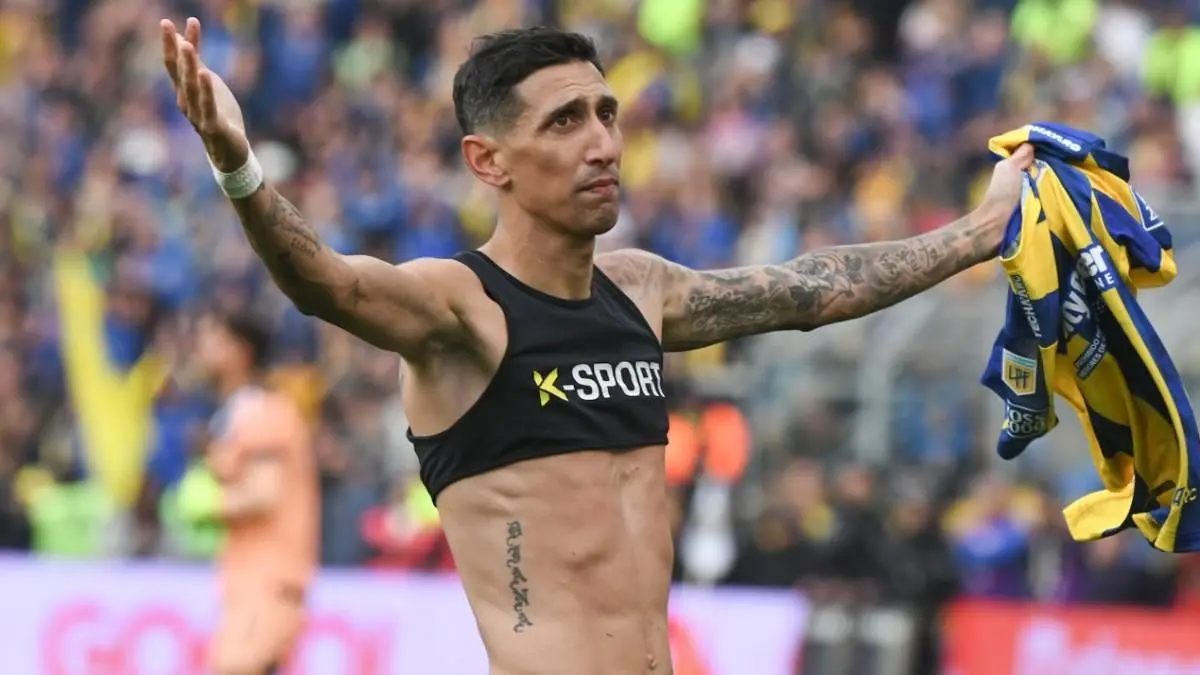 Di María emocionado luego de su gol ante Newell´s.