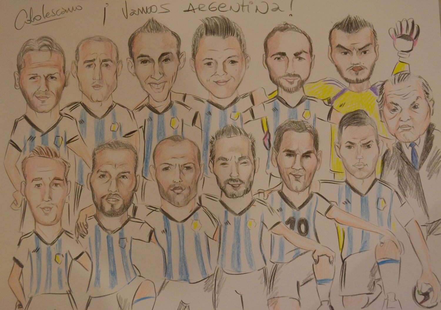 Un artista entrerriano caricaturizó a la Selección Argentina