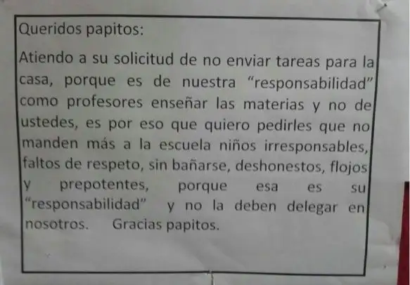 La dura respuesta de una escuela a padres quejosos