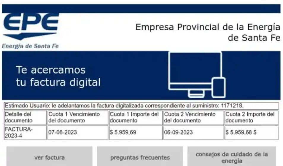 La EPE alertó sobre correos electrónicos falsos