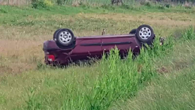 Un joven de 23 años volcó su vehículo en Ruta Provincial 32
