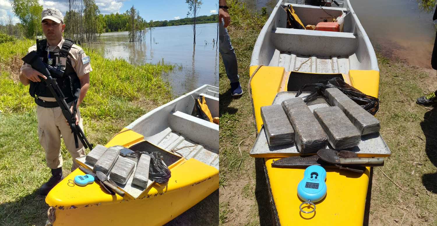 Prefectura interceptó una piragua con más de 3 kilos de marihuana