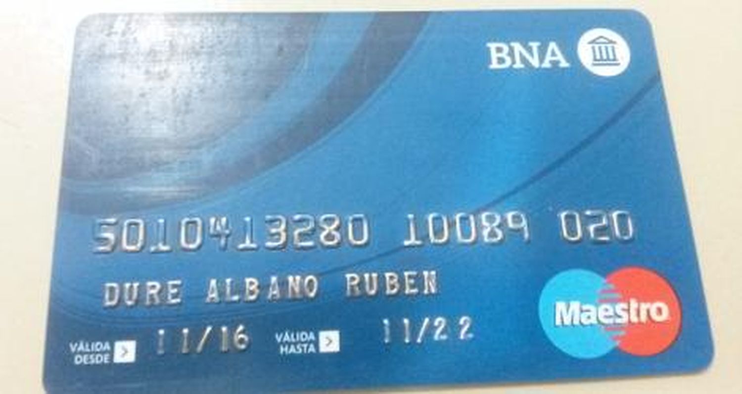 Tarjeta de banco encontrada