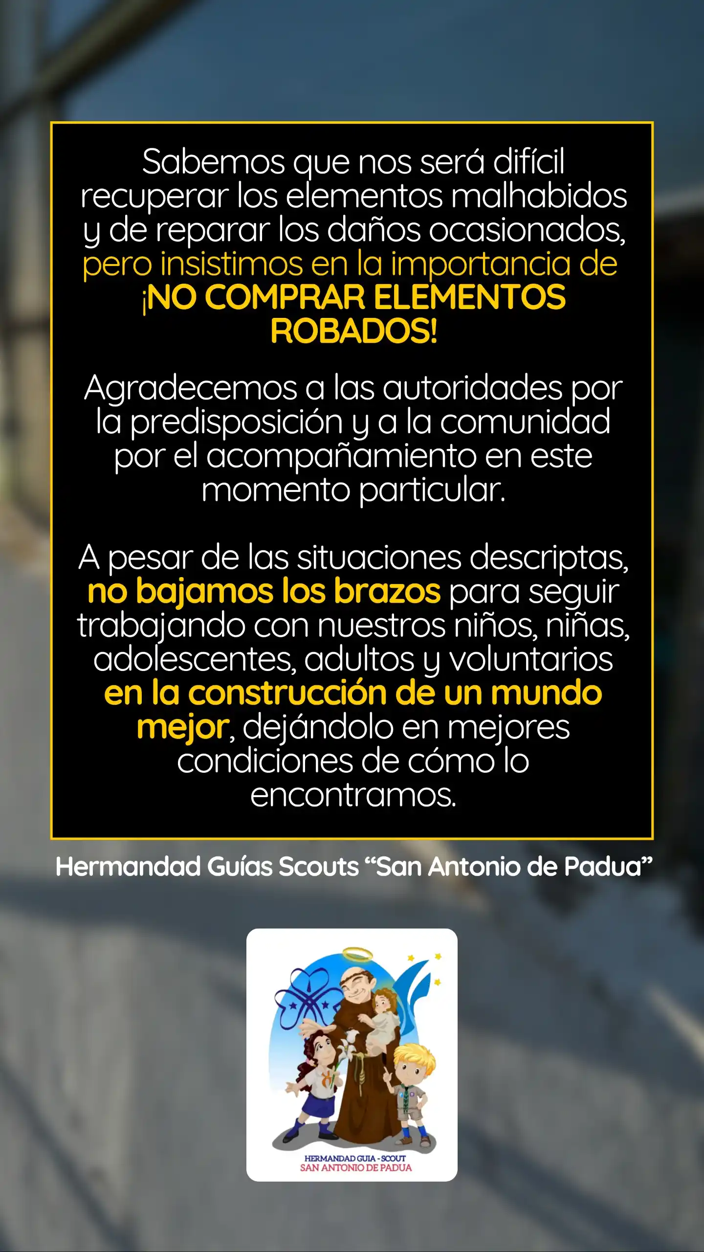 Comunicado de la Hermandad Guía Scout