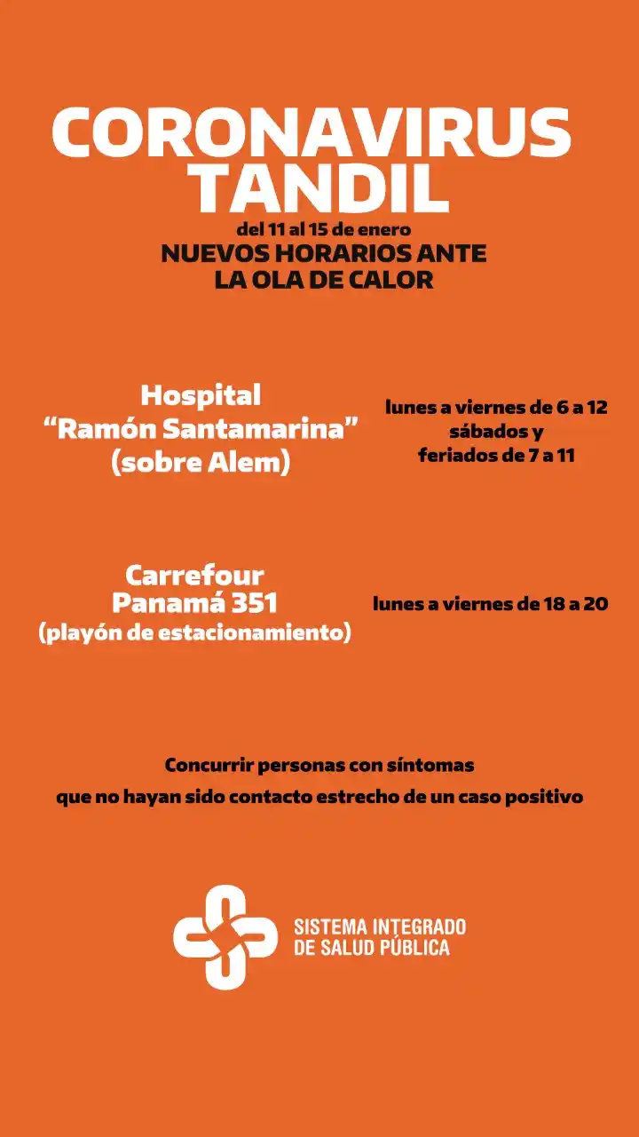 nuevo horario testeos