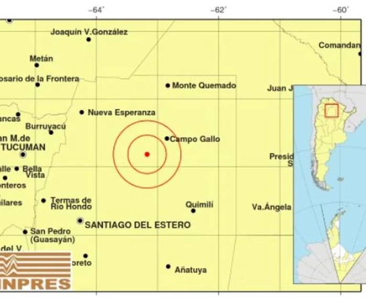 Se registró un sismo en Santiago del Estero