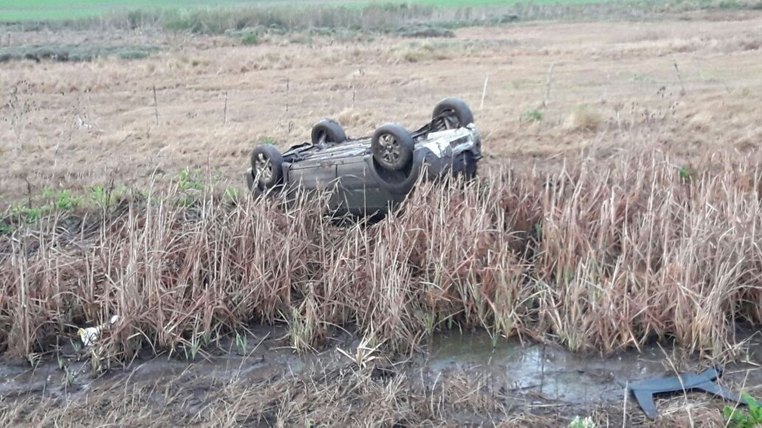 Despiste y vuelco en Ruta 131