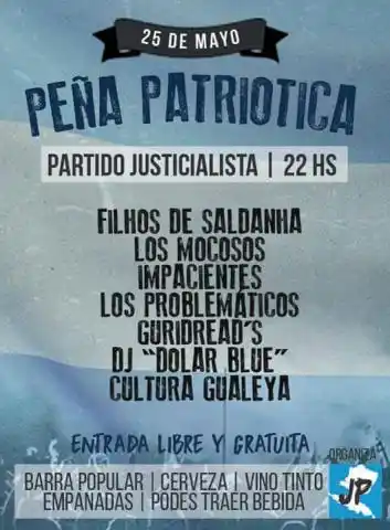 Invitan a la Peña Patriótica en el PJ