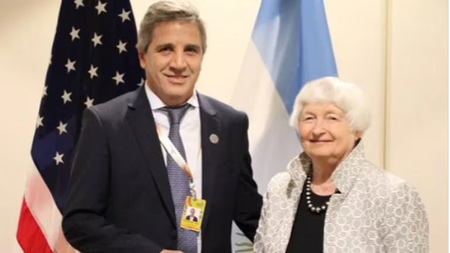 Luis Caputo se reunió con Janet Yellen, secretaria del Tesoro de Estados Unidos