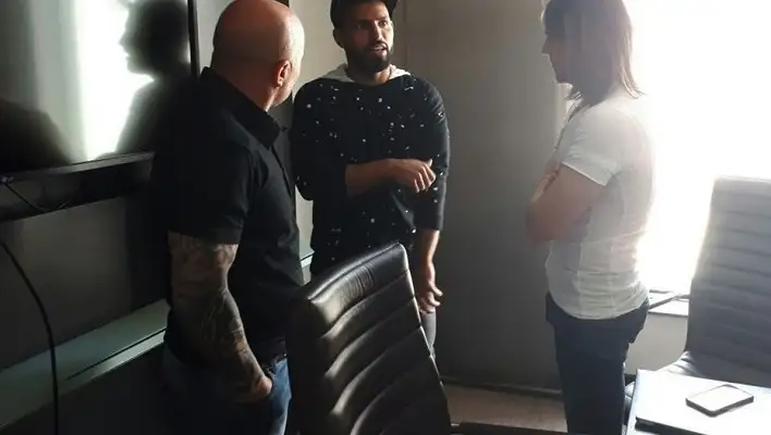 Jorge Sampaoli se reunió con Agüero, Otamendi y Josep Guardiola