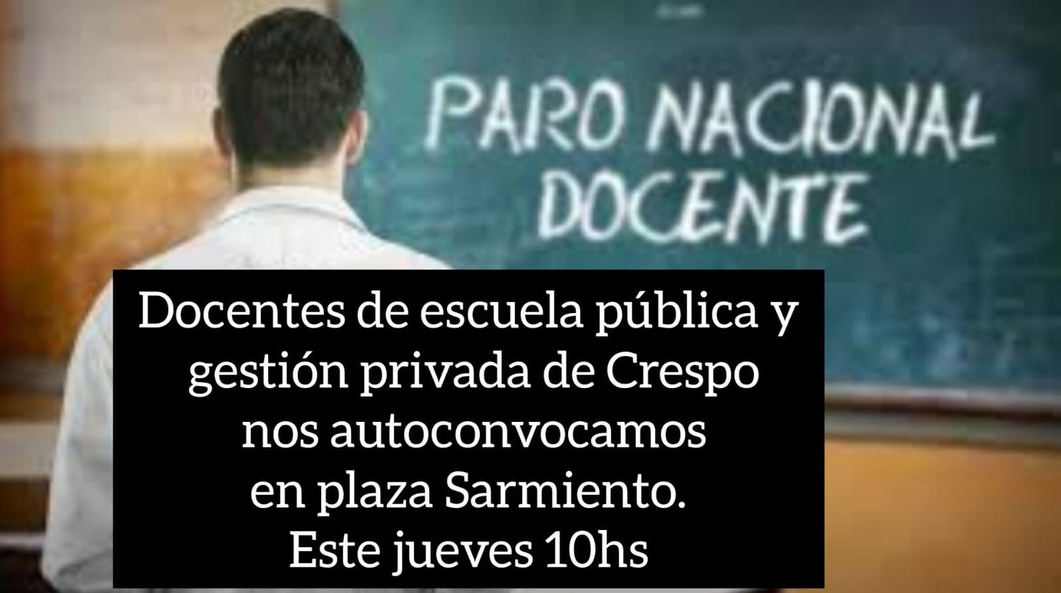 Movilización docente en Crespo: Una jornada de lucha por la Educación