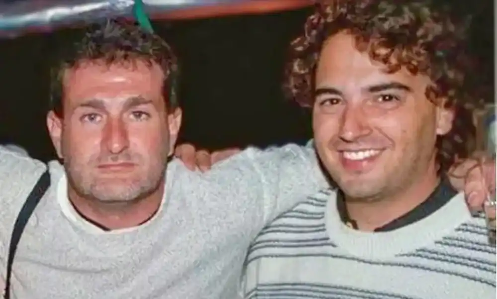 Gabriel Michi y José Luis Cabezas en Pinamar. Más que compañeros eran grandes amigos.