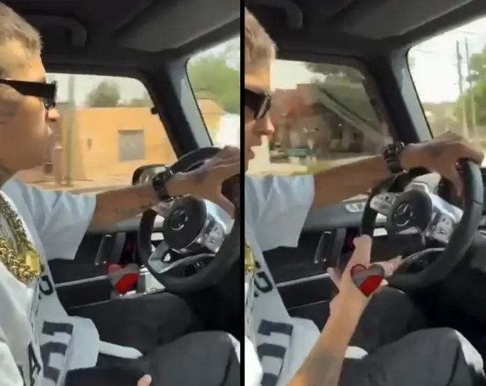 L-Gante fue inhabilitado para conducir por transitar sin cinturón de seguridad y usando el celular