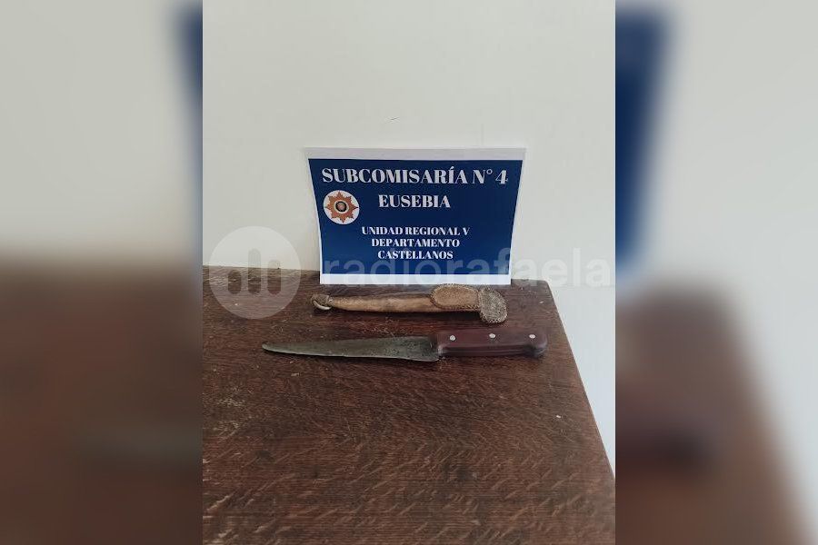 Amenazas: la policía encontró un cuchillo en una requisa en zona rural de la región