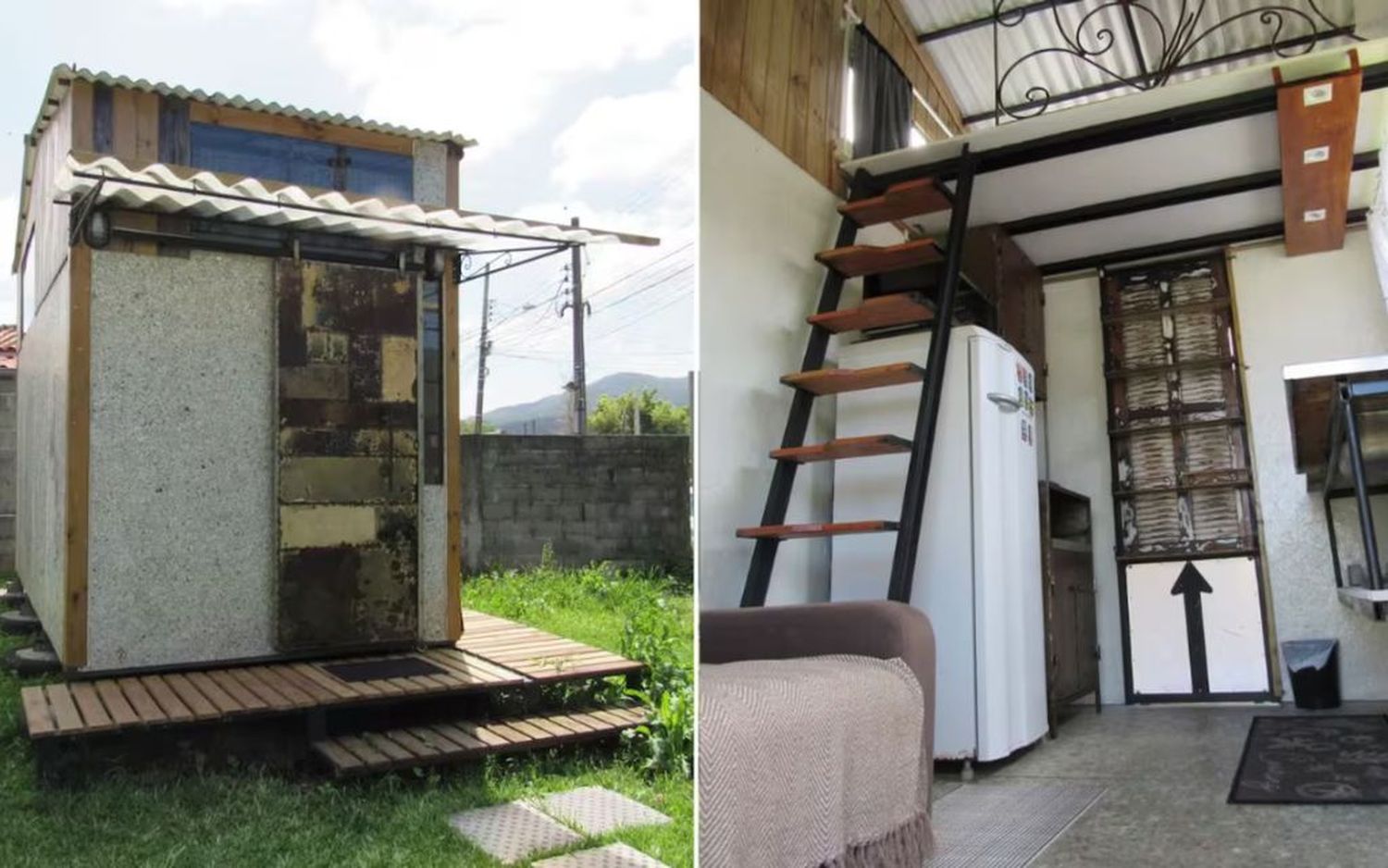 Alquilaron una mini casa reciclada en Brasil y los liquidaron en redes sociales. (Video: TikTok/@pateandoando - Foto: Airbnb)