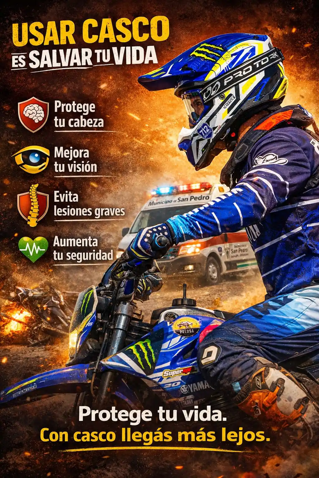 flyer prevención y uso de cascos