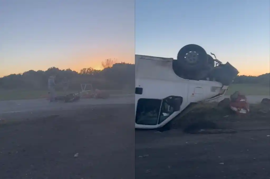 Fuertísimo choque en Ruta 34, en el acceso a Sunchales: habría un herido y un vehículo volcado