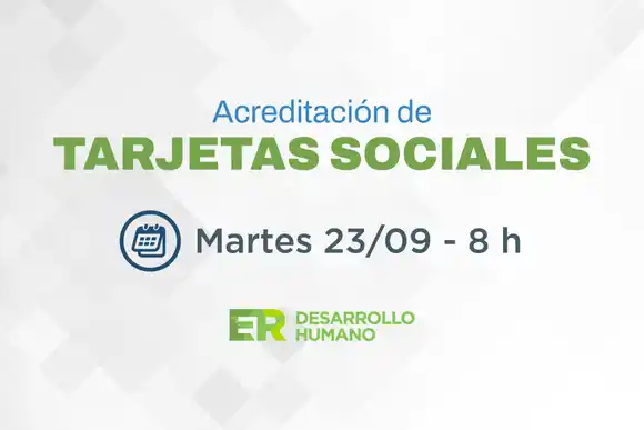 Este martes se acreditan los fondos de las tarjetas sociales