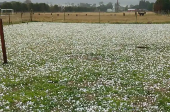 Cayó "piedra" casi sin llover en Santa Clara del Mar