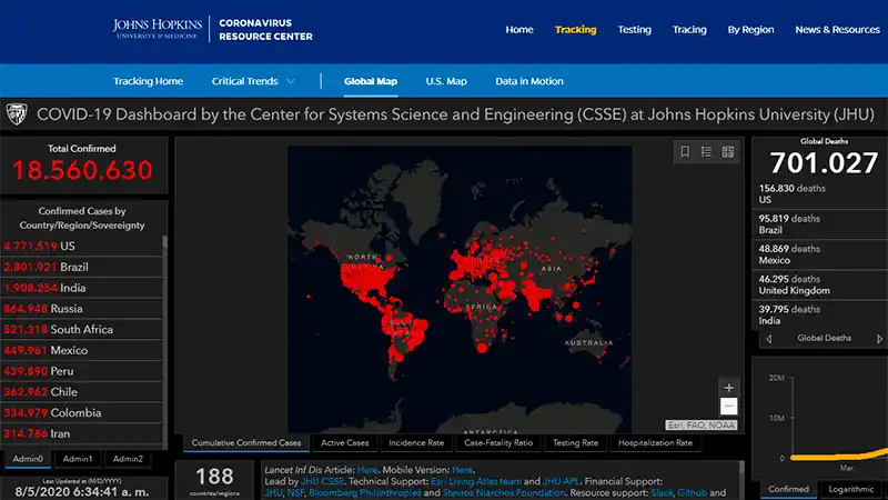 Ascienden a más de 700.000 los muertos por coronavirus en todo el mundo
