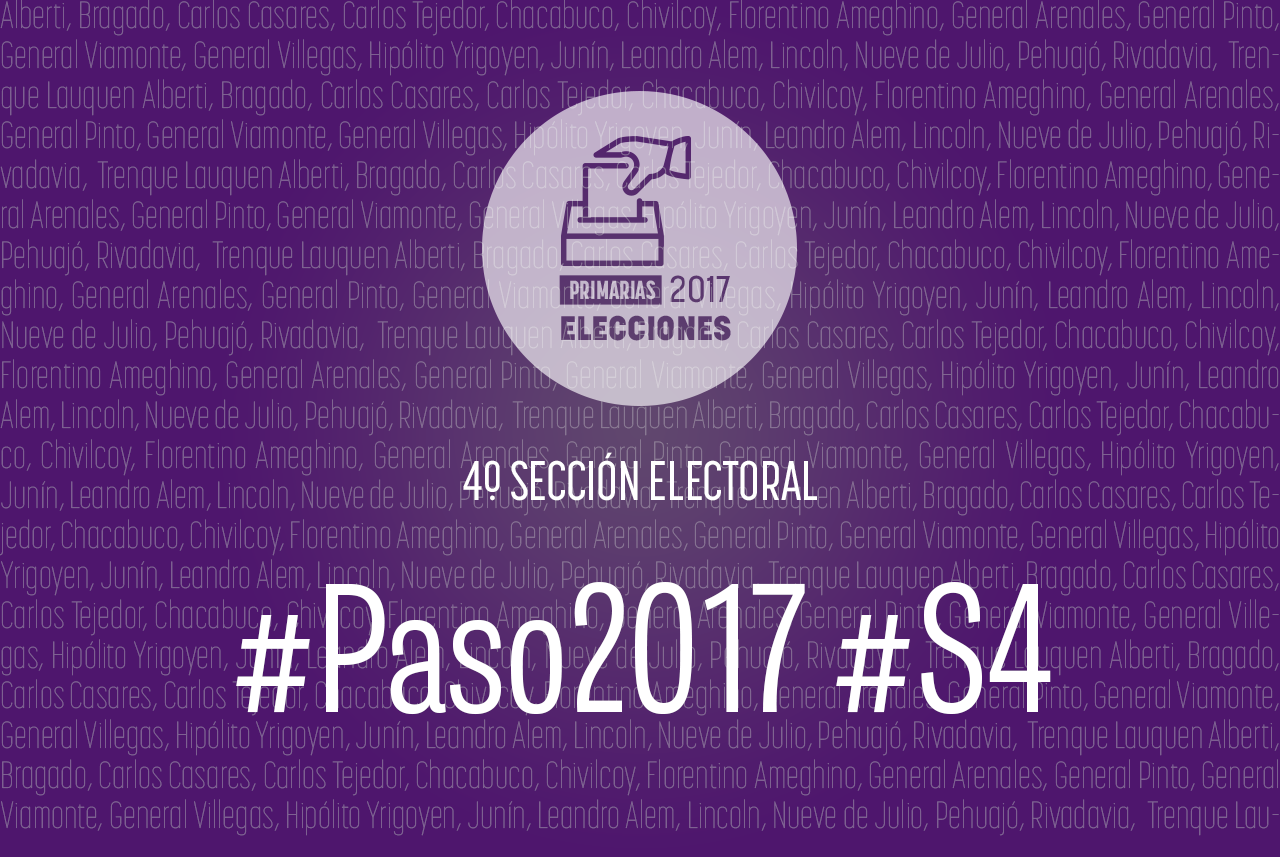 Elecciones PASO 2017: La Cuarta Sección elige senadores, concejales y consejeros Escolares