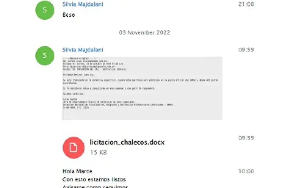 Las chats entre D'Alessandro y Majdalani