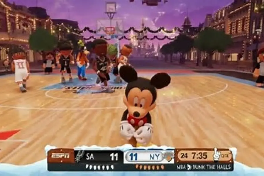 Mickey, Donald y Goofy "jugaron" un partido de la NBA en el día de Navidad