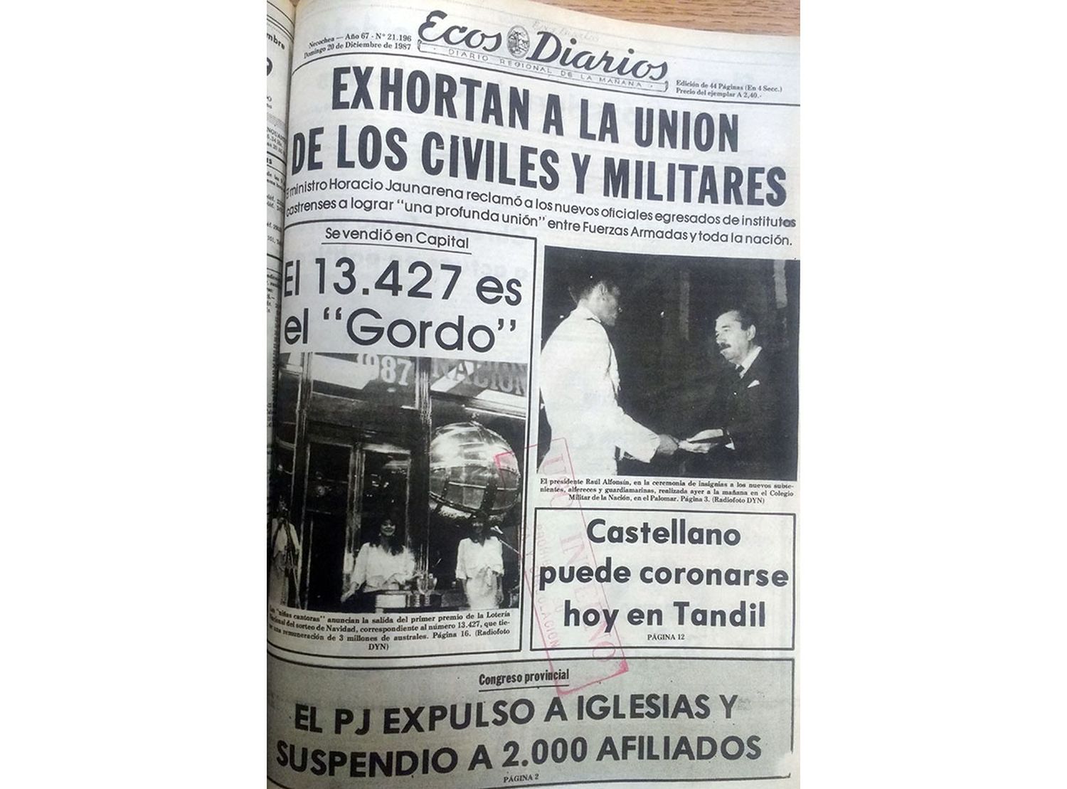 Domingo 20 de diciembre de 1987