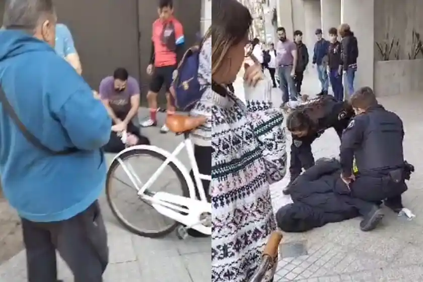 Nueva detención civil en el centro de Rosario: peatones golpearon y redujeron a un delincuente