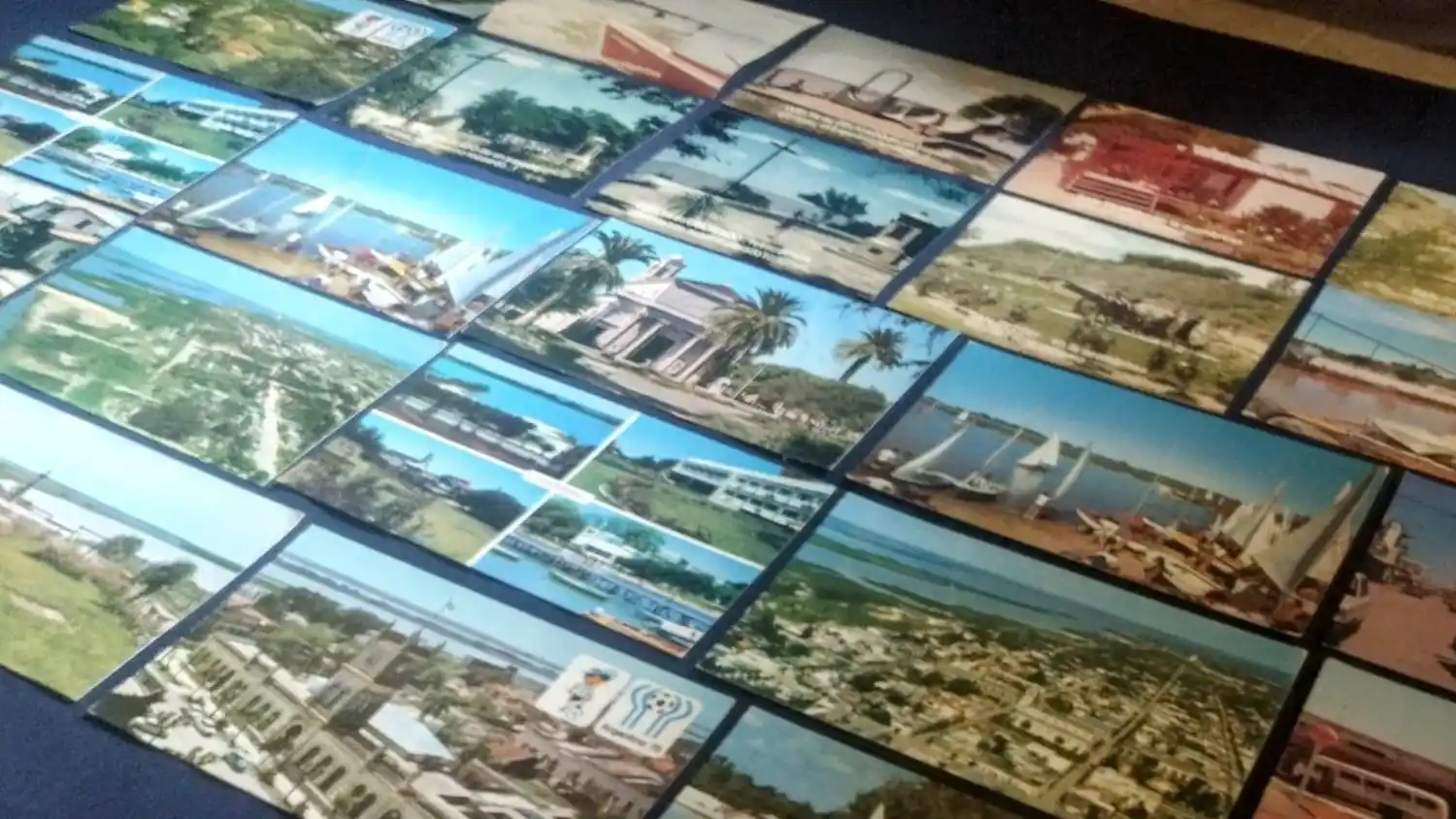 Las postales de los años 70 que un empleado municipal rescató de un contenedor de basura y las entregó al Museo Paleontológico.