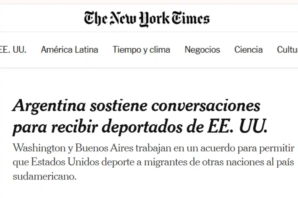 Argentina recibiría deportados de Estados Unidos