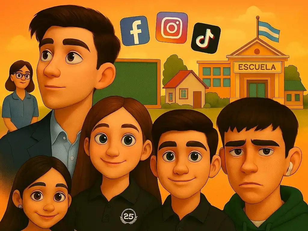 Los adolescentes también se sumaron al debate (Imagen generada por IA)