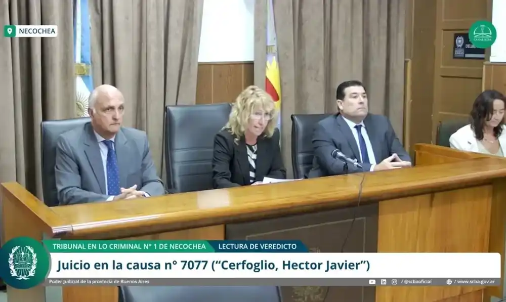 El tribunal del juicio por el femicidio de Magalí Vera.