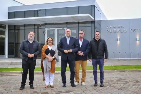 Perotti y Martorano recorrieron las obras de ampliación del SAMCo de Pueblo Esther