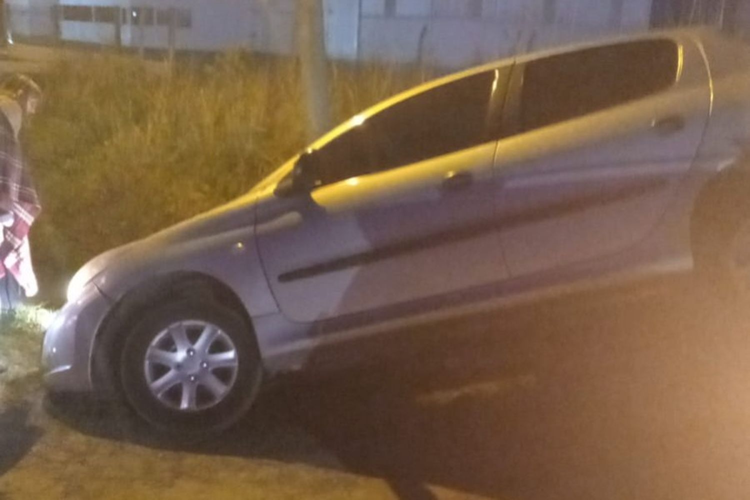 Autoridades al rescate: un vehículo caído en una cuneta