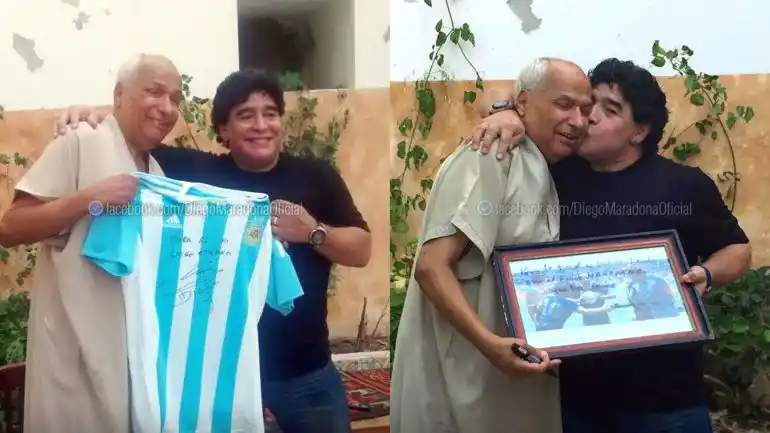 Maradona se reunió con el árbitro de la 'Mano de Dios' y le regaló su camiseta