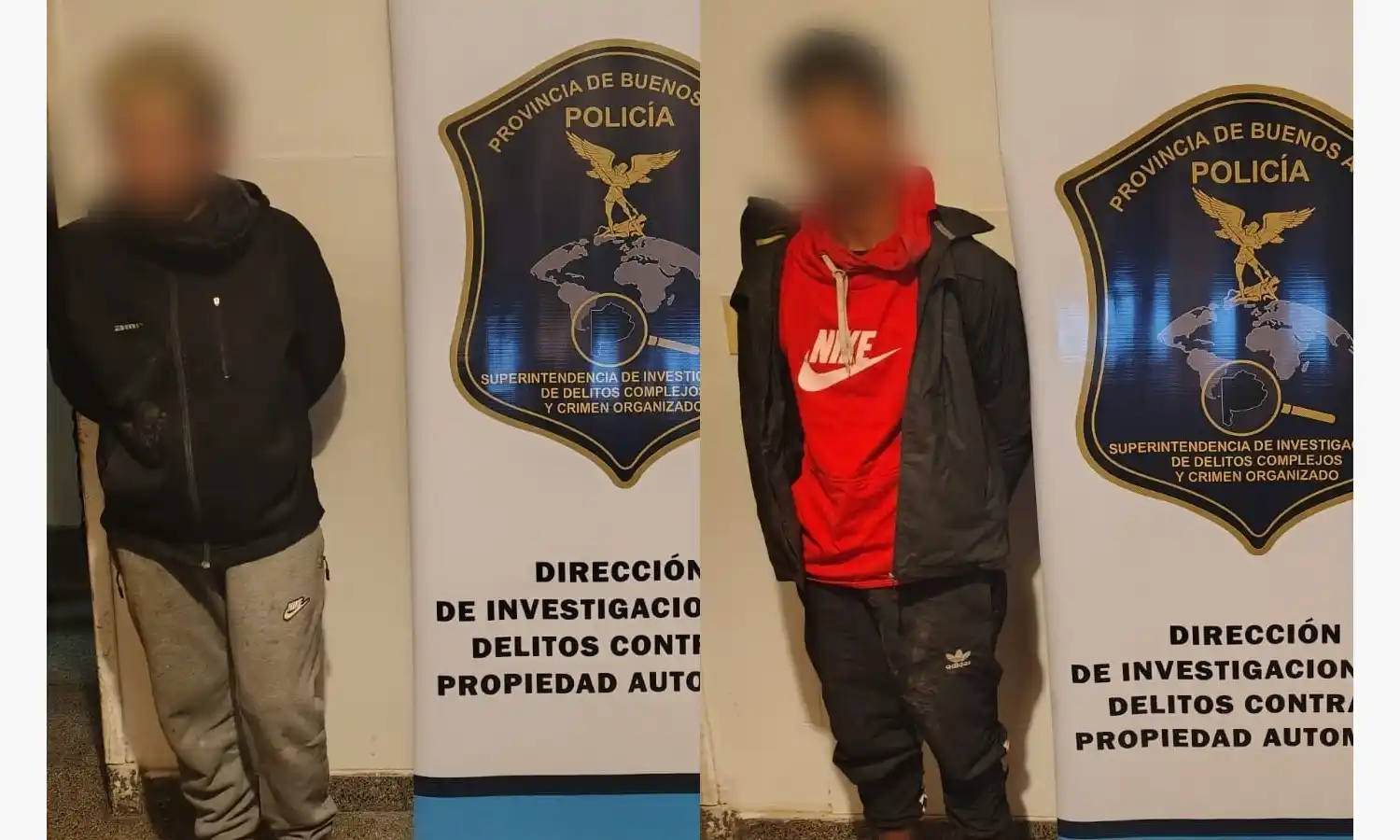 Los sujetos fueron atrapados a las pocas cuadras tras el robo al repartidor.