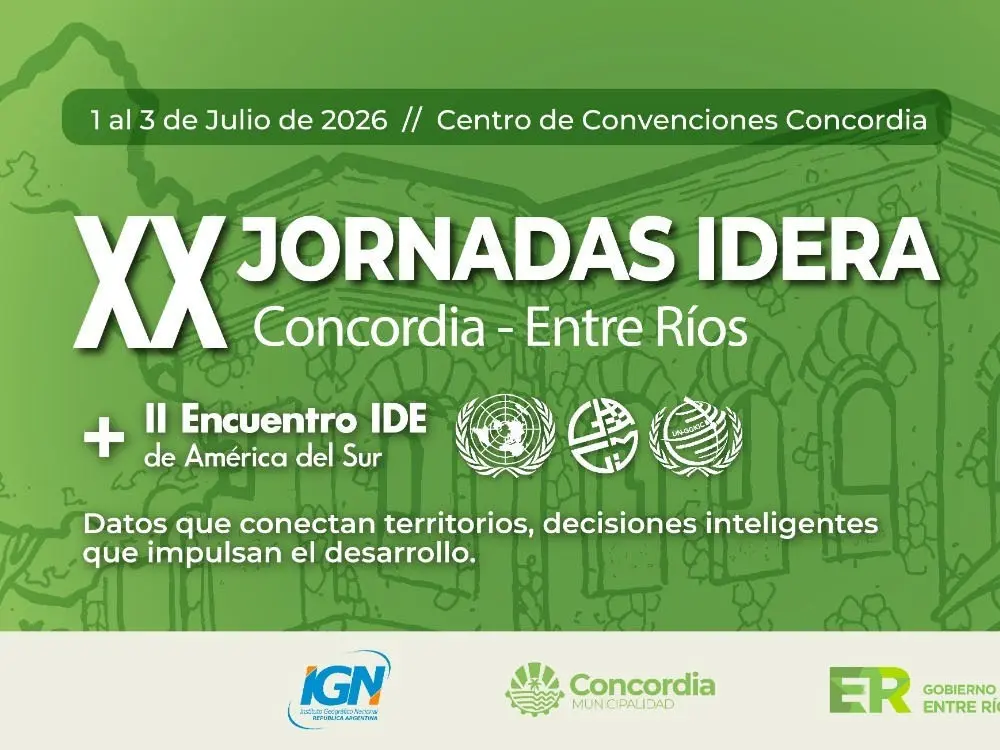 Concordia será sede de las XX Jornadas IDERA 2026: un evento fundamental para el desarrollo inteligente de los territorios