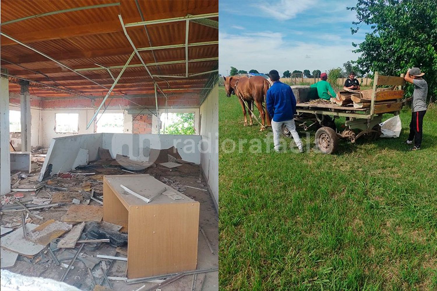 Fueron atrapados sacando elementos de un establecimiento abandonado