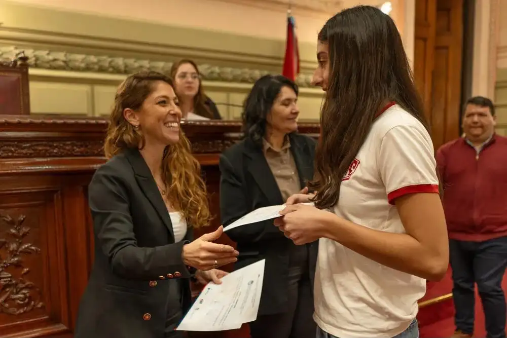 Galnares y alumna