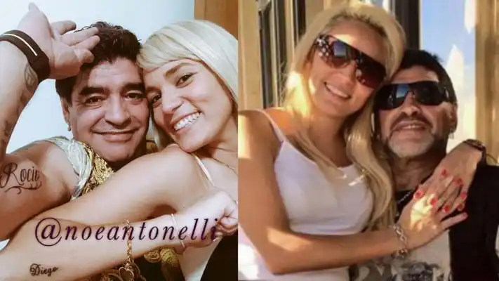 Maradona, su hija Jana y Rocío Oliva tatuaron su amor