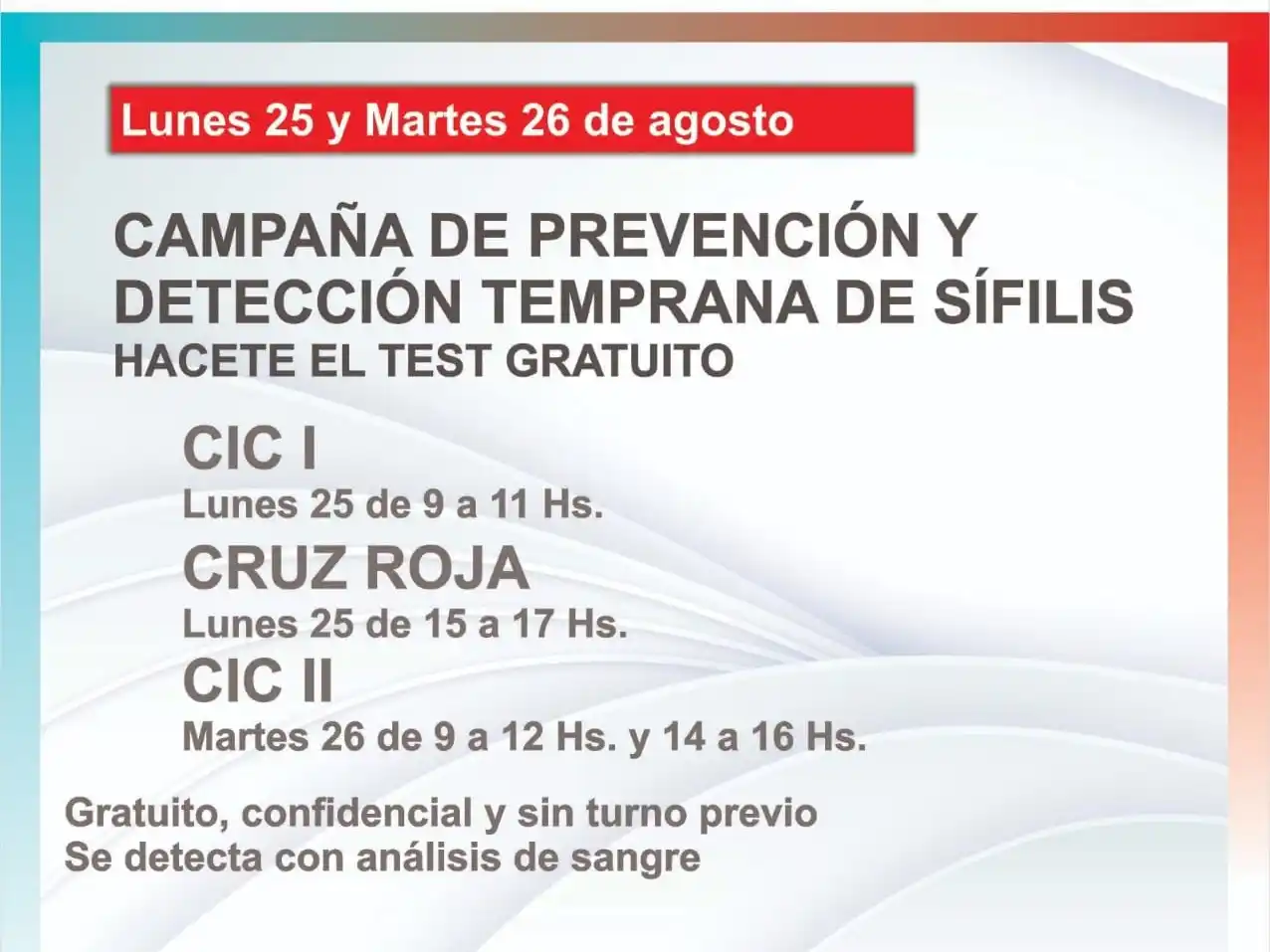 Gualeguay impulsa campaña gratuita de detección temprana de sífilis