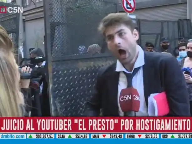 Sacado y a los gritos, El Presto agredió a periodista de C5N: "Son operadores del régimen"
