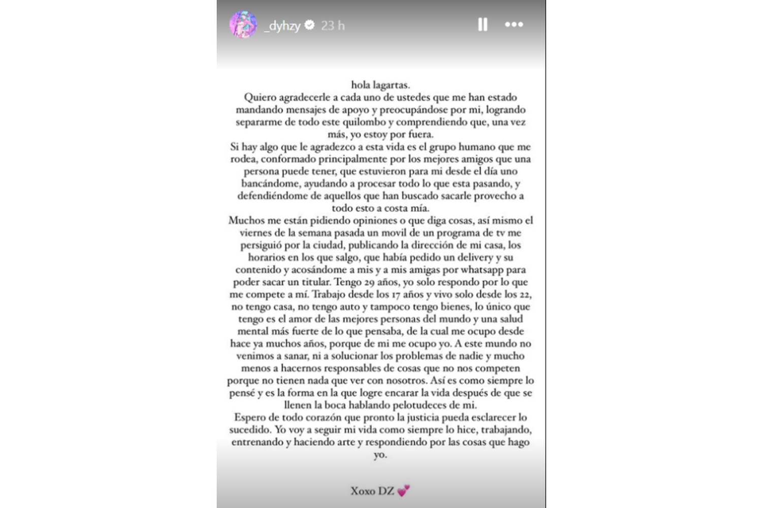 La historia de Dhyzy en IG