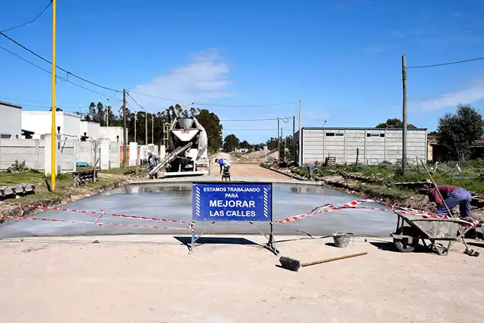 Obra en la calle Sarmiento