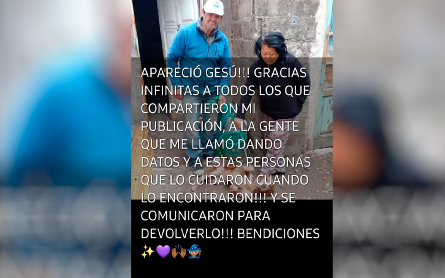 Gesú está en su casa y su familia agradece