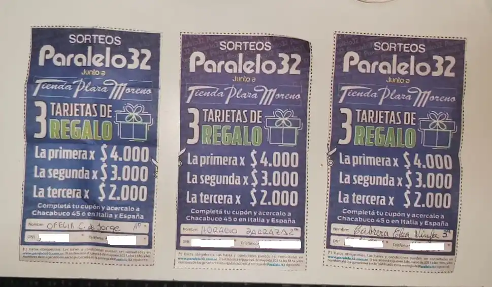 Nuevo sorteo Paralelo 32