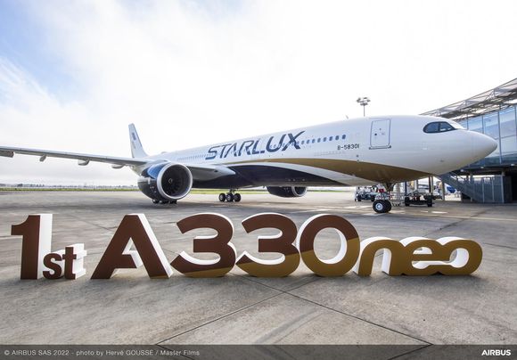 Taiwan’s Starlux Airlines took delivery of its first A330neo