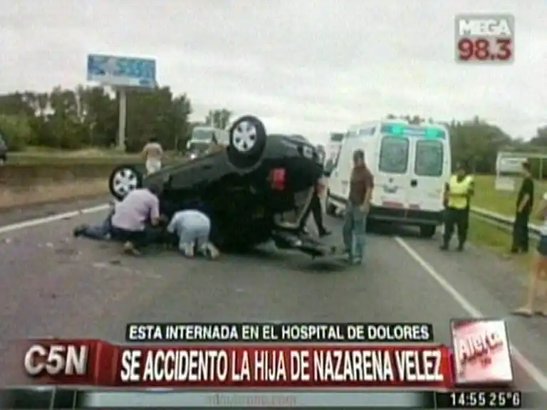 Grave accidente de la hija de Nazarena Vélez en la ruta 2